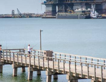 A fishing pier in Port Aransas