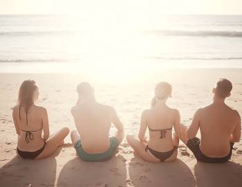 A group of young women on the Texas Coast beaches